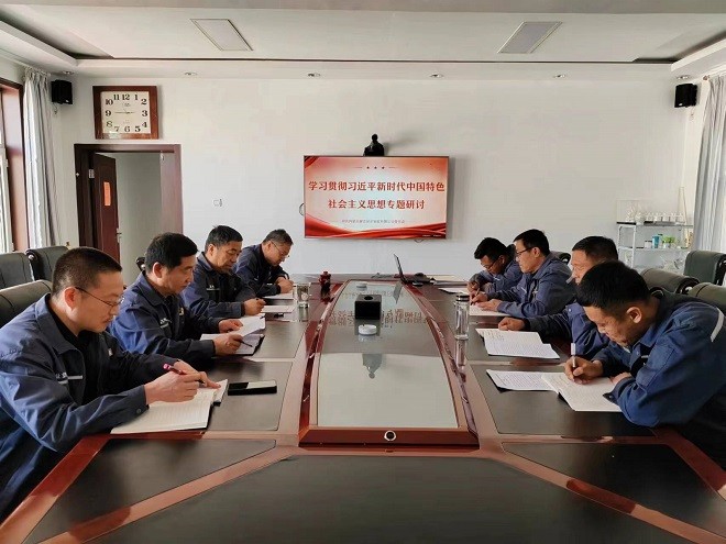 額吉淖爾制鹽有限公司黨委理論中心組召開學習貫徹習近平新時代中國特色社會主義思想專題研討會